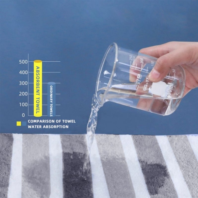 Pet Two-Color Striped Bath Towel Dog Cat Bath Quick-Drying Absorbent Thickened Dogs Wipe Pet Supplies - Image 3